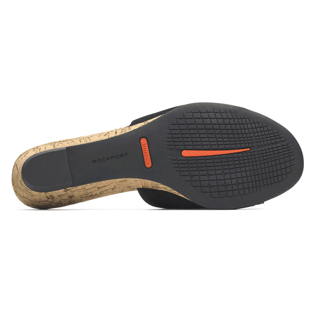 Rockport Badtofflor Dam Svarta - Total Motion Zandra Scallop - CUJFH0378